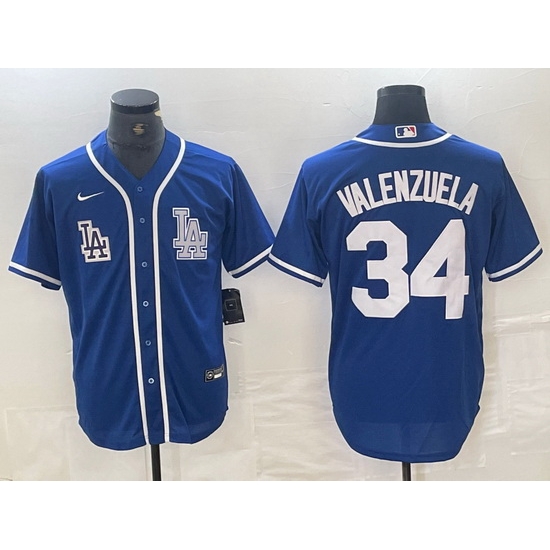 Men Los Angeles Dodgers 34 Toro Valenzuela Royal Stitched Jersey Men Los Angeles Dodgers 34 Toro Valenzuela Royal Stitched Jersey