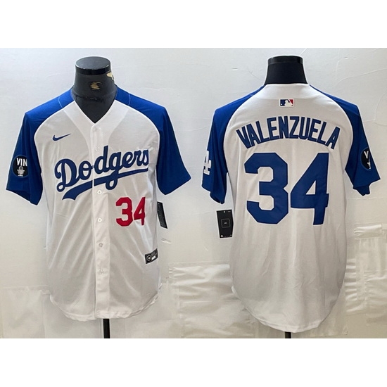 Men Los Angeles Dodgers 34 Toro Valenzuela White Blue Vin Patch Cool Base Stitched Baseball Jersey 10 Men Los Angeles Dodgers 34 Toro Valenzuela White Blue Vin Patch Cool Base Stitched Baseball Jersey 10