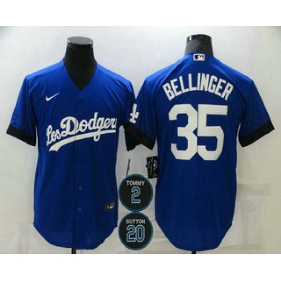 Men Los Angeles Dodgers 35 Cody Bellinger Blue 2 20 Patch City Connect Cool Base Stitched Jersey Men Los Angeles Dodgers 35 Cody Bellinger Blue 2 20 Patch City Connect Cool Base Stitched Jersey