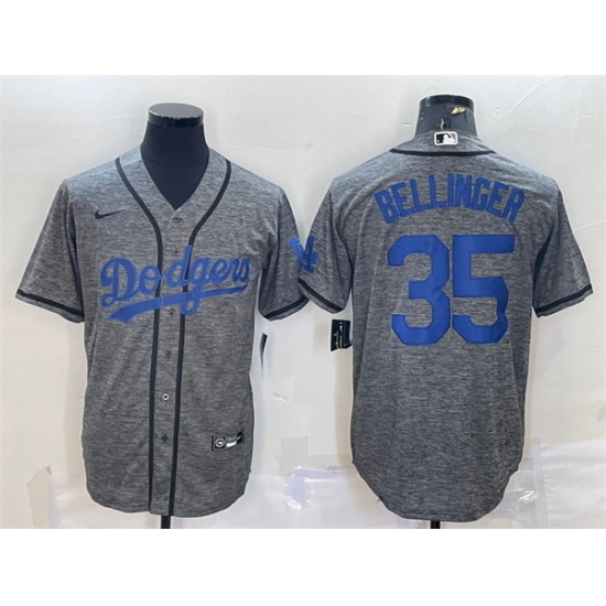 Men Los Angeles Dodgers 35 Cody Bellinger Grey Cool Base Stitched Jersey Men Los Angeles Dodgers 35 Cody Bellinger Grey Cool Base Stitched Jersey