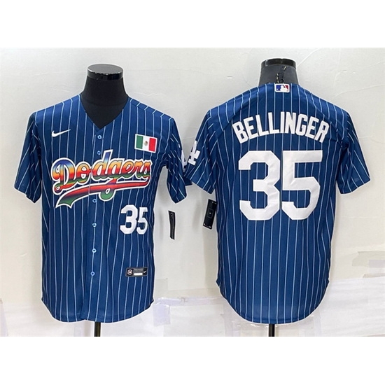 Men Los Angeles Dodgers 35 Cody Bellinger Navy Mexico Rainbow Cool Base Stitched Baseball Jersey Men Los Angeles Dodgers 35 Cody Bellinger Navy Mexico Rainbow Cool Base Stitched Baseball Jersey