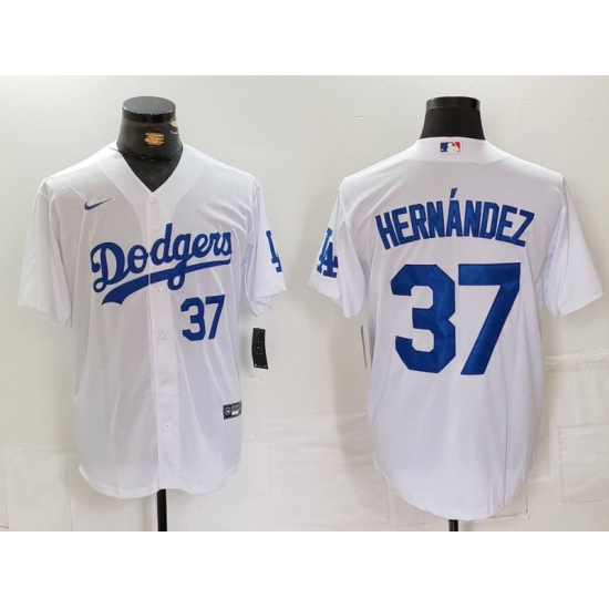 Men Los Angeles Dodgers 37 Teoscar Hernandez White Cool Base Stitched Baseball Jersey 2 Men Los Angeles Dodgers 37 Teoscar Hernandez White Cool Base Stitched Baseball Jersey 2