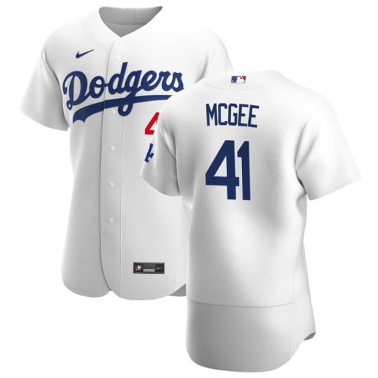Men Los Angeles Dodgers 41 Jake McGee Men Nike White Home 2020 Flex Base Player MLB Jersey Men Los Angeles Dodgers 41 Jake McGee Men Nike White Home 2020 Flex Base Player MLB Jersey