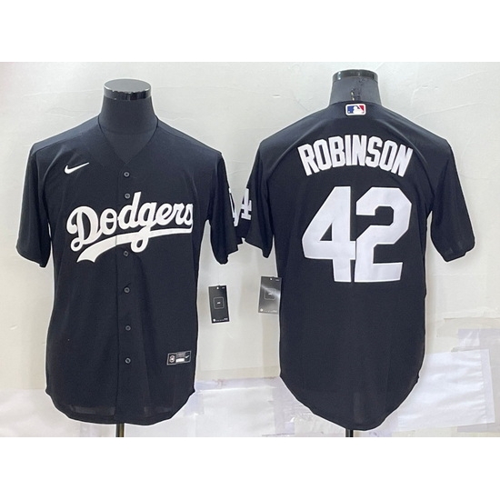 Men Los Angeles Dodgers 42 Jackie Robinson Black Cool Base Stitched Jerseyy Men Los Angeles Dodgers 42 Jackie Robinson Black Cool Base Stitched Jerseyy