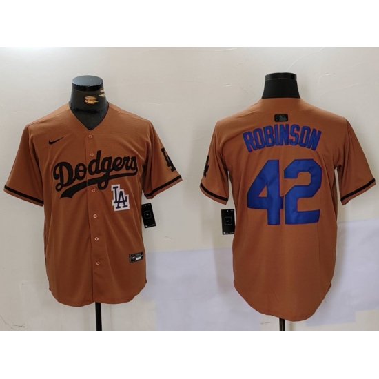 Men Los Angeles Dodgers 42 Jackie Robinson Brown Cool Base Stitched Baseball Jersey 2 Men Los Angeles Dodgers 42 Jackie Robinson Brown Cool Base Stitched Baseball Jersey 2