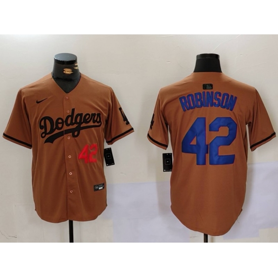 Men Los Angeles Dodgers 42 Jackie Robinson Brown Cool Base Stitched Baseball Jersey 3 Men Los Angeles Dodgers 42 Jackie Robinson Brown Cool Base Stitched Baseball Jersey 3