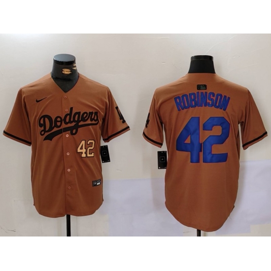 Men Los Angeles Dodgers 42 Jackie Robinson Brown Cool Base Stitched Baseball Jersey 5 Men Los Angeles Dodgers 42 Jackie Robinson Brown Cool Base Stitched Baseball Jersey 5