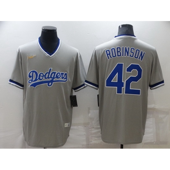 Men Los Angeles Dodgers 42 Jackie Robinson Grey Stitched Baseball jersey Men Los Angeles Dodgers 42 Jackie Robinson Grey Stitched Baseball jersey
