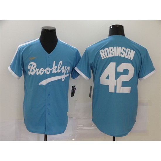 Men Los Angeles Dodgers 42 Jackie Robinson Light Blue Throwback Cool Base Stitched Baseball Jersey Men Los Angeles Dodgers 42 Jackie Robinson Light Blue Throwback Cool Base Stitched Baseball Jersey