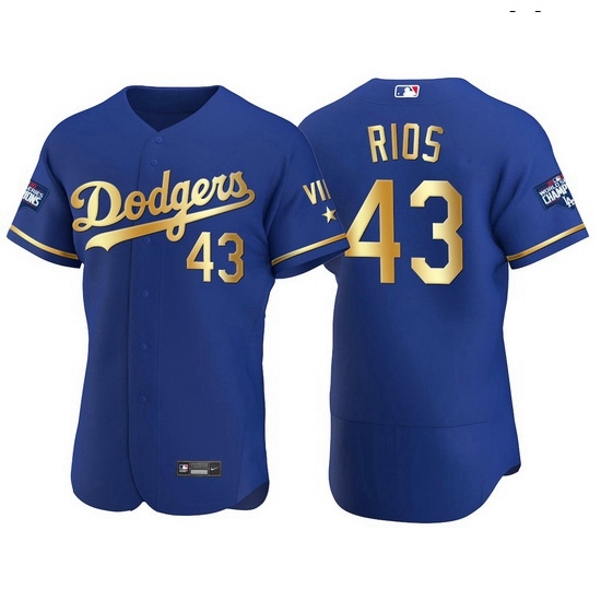 Men Los Angeles Dodgers 43 Edwin Rios Men Nike Authentic 2021 Gold Program World Series Champions MLB Jersey Royal Men Los Angeles Dodgers 43 Edwin Rios Men Nike Authentic 2021 Gold Program World Series Champions MLB Jersey Royal