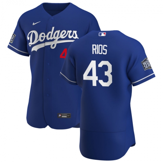 Men Los Angeles Dodgers 43 Edwin Rios Men Nike Royal Alternate 2020 World Series Bound Flex Base Player MLB Jersey Men Los Angeles Dodgers 43 Edwin Rios Men Nike Royal Alternate 2020 World Series Bound Flex Base Player MLB Jersey