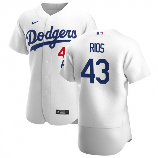 Men Los Angeles Dodgers 43 Edwin Rios Men Nike White Home 2020 Flex Base Player MLB Jersey Men Los Angeles Dodgers 43 Edwin Rios Men Nike White Home 2020 Flex Base Player MLB Jersey