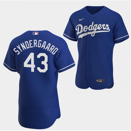 Men Los Angeles Dodgers 43 Noah Syndergaard Blue Flex Base Stitched Baseball Jersey Men Los Angeles Dodgers 43 Noah Syndergaard Blue Flex Base Stitched Baseball Jersey