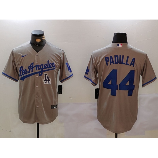 Men Los Angeles Dodgers 44 Vicente Padilla Grey Cool Base Stitched Baseball Jersey 2 Men Los Angeles Dodgers 44 Vicente Padilla Grey Cool Base Stitched Baseball Jersey 2