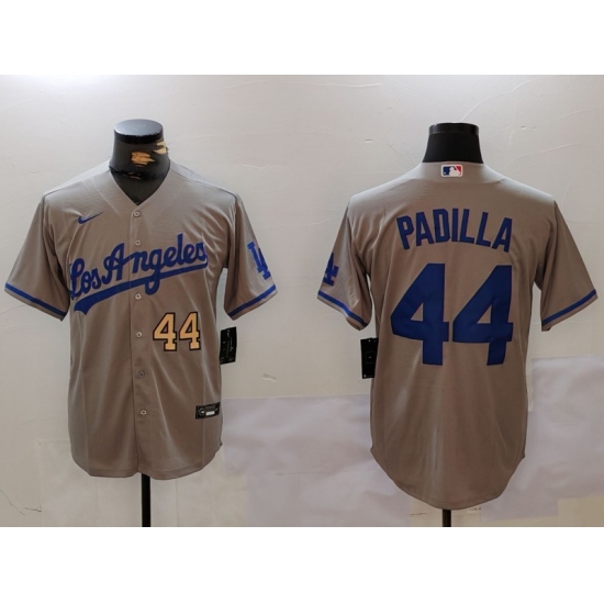 Men Los Angeles Dodgers 44 Vicente Padilla Grey Cool Base Stitched Baseball Jersey 3 Men Los Angeles Dodgers 44 Vicente Padilla Grey Cool Base Stitched Baseball Jersey 3