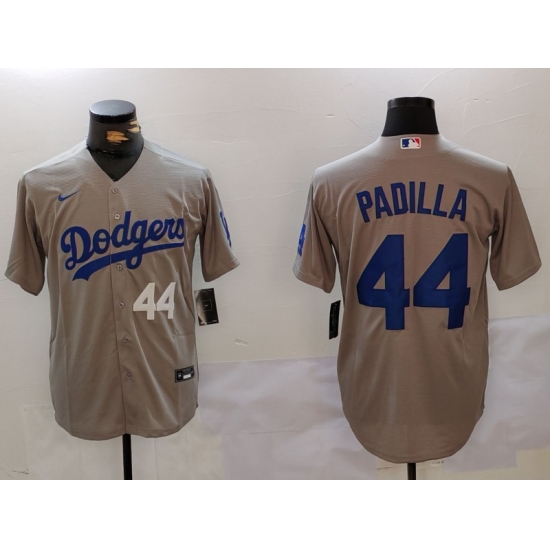 Men Los Angeles Dodgers 44 Vicente Padilla Grey Cool Base Stitched Baseball Jersey 8 Men Los Angeles Dodgers 44 Vicente Padilla Grey Cool Base Stitched Baseball Jersey 8