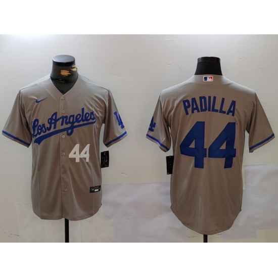 Men Los Angeles Dodgers 44 Vicente Padilla Grey Cool Base Stitched Baseball Jersey 9 Men Los Angeles Dodgers 44 Vicente Padilla Grey Cool Base Stitched Baseball Jersey 9