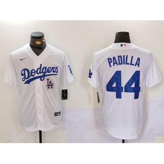 Men Los Angeles Dodgers 44 Vicente Padilla White Cool Base Stitched Baseball Jersey 5 Men Los Angeles Dodgers 44 Vicente Padilla White Cool Base Stitched Baseball Jersey 5