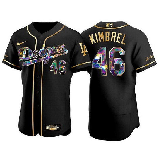 Men Los Angeles Dodgers 46 Craig Kimbrel Black Gold Flex Base Stitched jersey Men Los Angeles Dodgers 46 Craig Kimbrel Black Gold Flex Base Stitched jersey