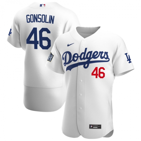 Men Los Angeles Dodgers 46 Tony Gonsolin Men Nike White Home 2020 World Series Bound Flex Base Player MLB Jersey Men Los Angeles Dodgers 46 Tony Gonsolin Men Nike White Home 2020 World Series Bound Flex Base Player MLB Jersey