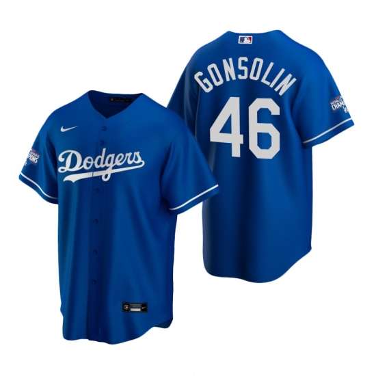 Men Los Angeles Dodgers 46 Tony Gonsolin Royal 2020 World Series Champions Replica Jersey Men Los Angeles Dodgers 46 Tony Gonsolin Royal 2020 World Series Champions Replica Jersey