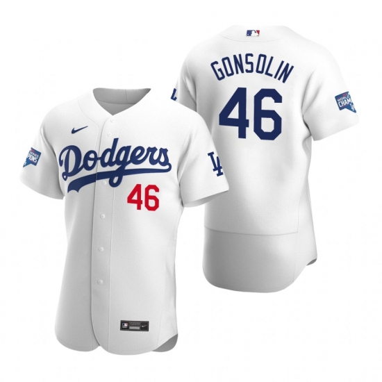 Men Los Angeles Dodgers 46 Tony Gonsolin White 2020 World Series Champions Flex Base Jersey Men Los Angeles Dodgers 46 Tony Gonsolin White 2020 World Series Champions Flex Base Jersey