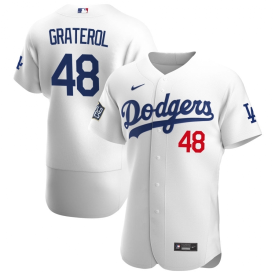 Men Los Angeles Dodgers 48 Brusdar Graterol Men Nike White Home 2020 World Series Bound Flex Base Player MLB Jersey Men Los Angeles Dodgers 48 Brusdar Graterol Men Nike White Home 2020 World Series Bound Flex Base Player MLB Jersey