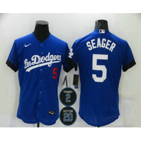Men Los Angeles Dodgers 5 Corey Seager Blue 2 20 Patch City Connect Flex Base Stitched Jersey Men Los Angeles Dodgers 5 Corey Seager Blue 2 20 Patch City Connect Flex Base Stitched Jersey