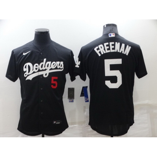 Men Los Angeles Dodgers 5 Freddie Freeman Black Flex Base Stitched jersey Men Los Angeles Dodgers 5 Freddie Freeman Black Flex Base Stitched jersey