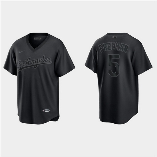 Men Los Angeles Dodgers 5 Freddie Freeman Black Pitch Black Fashion Replica Stitched Jersey Men Los Angeles Dodgers 5 Freddie Freeman Black Pitch Black Fashion Replica Stitched Jersey