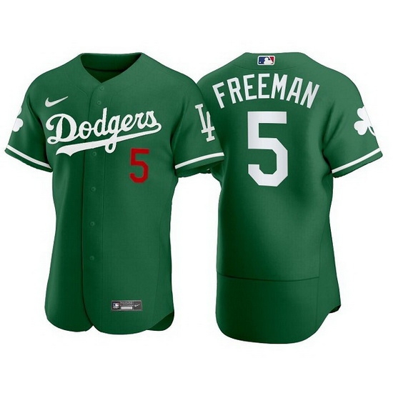 Men Los Angeles Dodgers 5 Freddie Freeman Green Flex Base Stitched jersey Men Los Angeles Dodgers 5 Freddie Freeman Green Flex Base Stitched jersey
