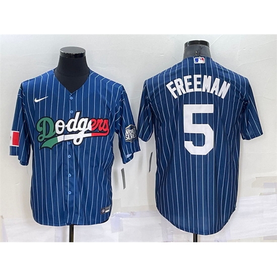 Men Los Angeles Dodgers 5 Freddie Freeman Navy Mexico World Series Cool Base Stitched Baseball Jersey Men Los Angeles Dodgers 5 Freddie Freeman Navy Mexico World Series Cool Base Stitched Baseball Jersey