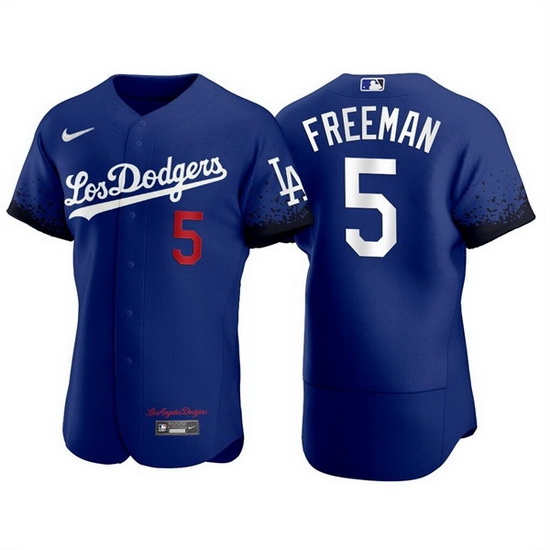 Men Los Angeles Dodgers 5 Freddie Freeman Royal City Connect Flex Base Stitched jersey Men Los Angeles Dodgers 5 Freddie Freeman Royal City Connect Flex Base Stitched jersey