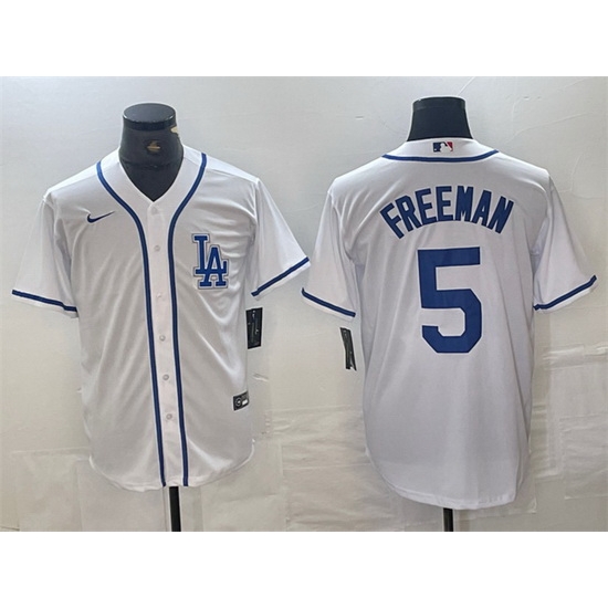 Men Los Angeles Dodgers 5 Freddie Freeman White Cool Base Stitched Baseball Jersey Men Los Angeles Dodgers 5 Freddie Freeman White Cool Base Stitched Baseball Jersey
