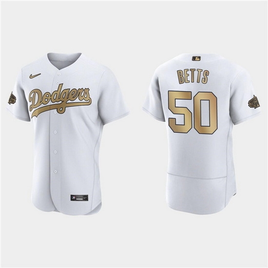 Men Los Angeles Dodgers 50 Mookie Betts 2022 All Star White Flex Base Stitched Baseball Jersey Men Los Angeles Dodgers 50 Mookie Betts 2022 All Star White Flex Base Stitched Baseball Jersey