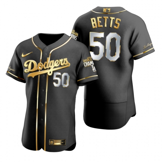 Men Los Angeles Dodgers 50 Mookie Betts Black 2020 World Series Champions Gold Edition Jersey Men Los Angeles Dodgers 50 Mookie Betts Black 2020 World Series Champions Gold Edition Jersey