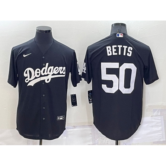 Men Los Angeles Dodgers 50 Mookie Betts Black Cool Base Stitched Jerseyy Men Los Angeles Dodgers 50 Mookie Betts Black Cool Base Stitched Jerseyy