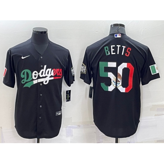 Men Los Angeles Dodgers 50 Mookie Betts Black Mexico Cool Base Stitched Baseball Jersey Men Los Angeles Dodgers 50 Mookie Betts Black Mexico Cool Base Stitched Baseball Jersey