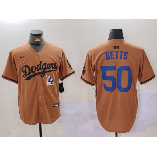 Men Los Angeles Dodgers 50 Mookie Betts Brown Cool Base Stitched Baseball Jersey 9 Men Los Angeles Dodgers 50 Mookie Betts Brown Cool Base Stitched Baseball Jersey 9