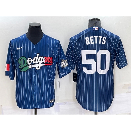 Men Los Angeles Dodgers 50 Mookie Betts Navy Mexico World Series Cool Base Stitched Baseball Jersey Men Los Angeles Dodgers 50 Mookie Betts Navy Mexico World Series Cool Base Stitched Baseball Jersey