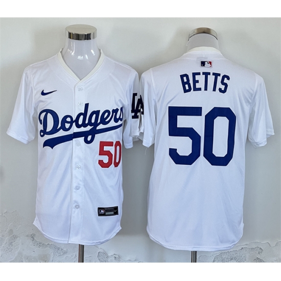 Men Los Angeles Dodgers 50 Mookie Betts White 2024 Limited Stitched Baseball Jersey Men Los Angeles Dodgers 50 Mookie Betts White 2024 Limited Stitched Baseball Jersey