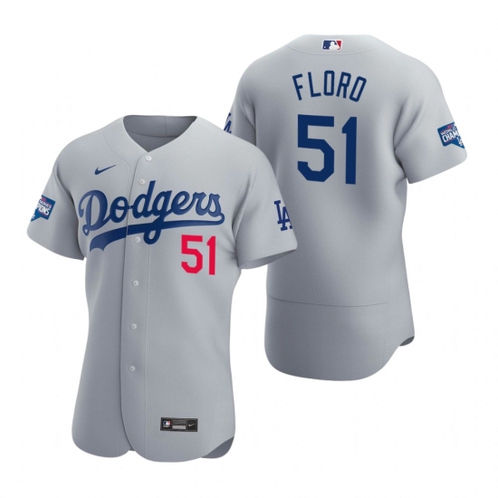 Men Los Angeles Dodgers 51 Dylan Floro Gray 2020 World Series Champions Flexbase Jersey Men Los Angeles Dodgers 51 Dylan Floro Gray 2020 World Series Champions Flexbase Jersey