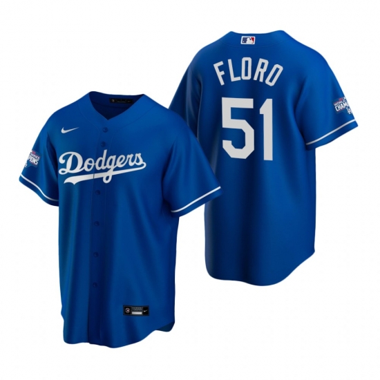 Men Los Angeles Dodgers 51 Dylan Floro Royal 2020 World Series Champions Replica Jersey Men Los Angeles Dodgers 51 Dylan Floro Royal 2020 World Series Champions Replica Jersey