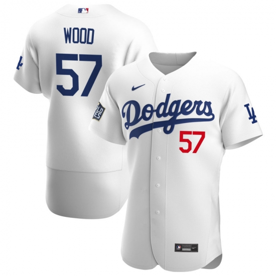 Men Los Angeles Dodgers 57 Alex Wood Men Nike White Home 2020 World Series Bound Flex Base Player MLB Jersey Men Los Angeles Dodgers 57 Alex Wood Men Nike White Home 2020 World Series Bound Flex Base Player MLB Jersey