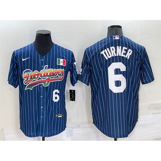 Men Los Angeles Dodgers 6 Trea Turner Navy Mexico Rainbow Cool Base Stitched Baseball Jersey Men Los Angeles Dodgers 6 Trea Turner Navy Mexico Rainbow Cool Base Stitched Baseball Jersey