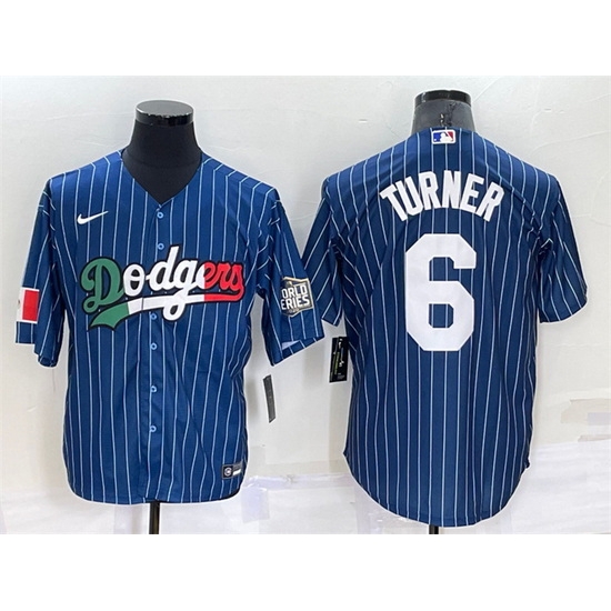 Men Los Angeles Dodgers 6 Trea Turner Navy Mexico World Series Cool Base Stitched Baseball Jersey Men Los Angeles Dodgers 6 Trea Turner Navy Mexico World Series Cool Base Stitched Baseball Jersey