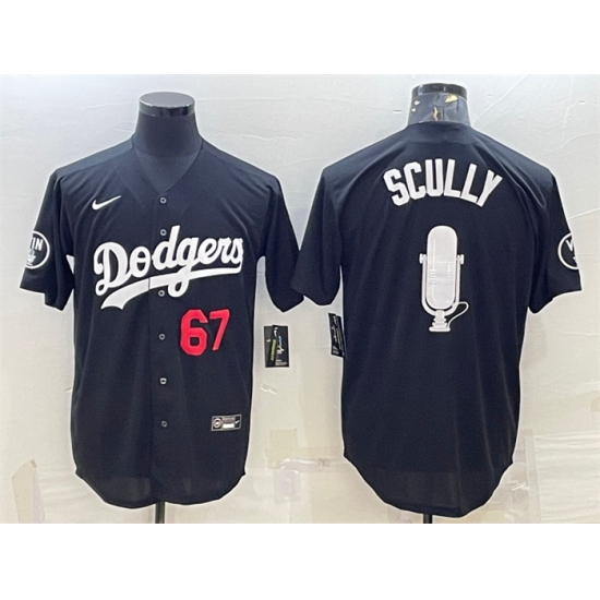 Men Los Angeles Dodgers 67 Vin Scully Black Big Logo With Vin Scully Patch Stitched Jersey 2 Men Los Angeles Dodgers 67 Vin Scully Black Big Logo With Vin Scully Patch Stitched Jersey 2