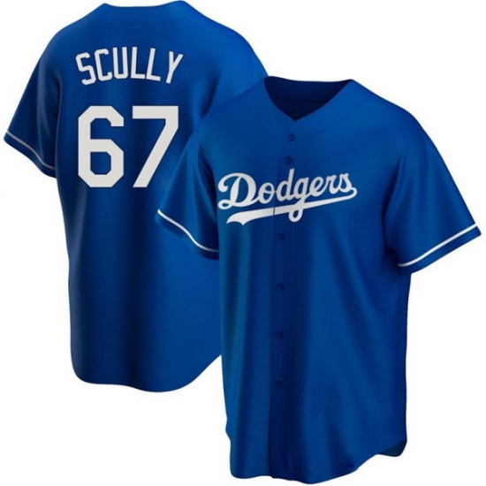 Men Los Angeles Dodgers 67 Vin Scully Blue Cool Base Stitched Baseball Jersey Men Los Angeles Dodgers 67 Vin Scully Blue Cool Base Stitched Baseball Jersey