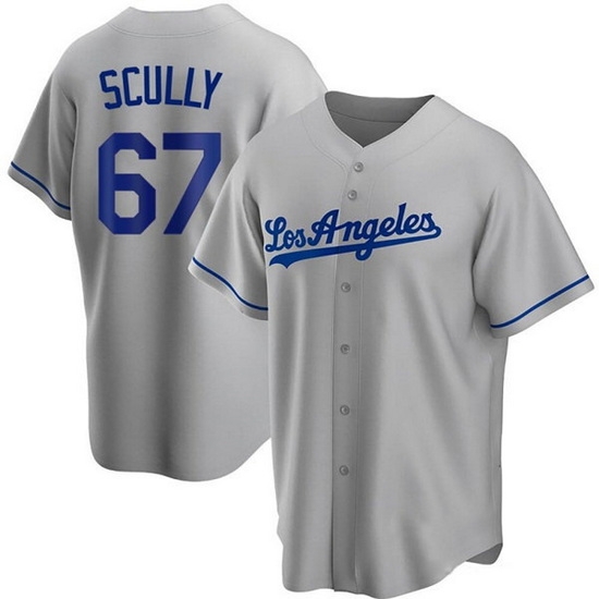 Men Los Angeles Dodgers 67 Vin Scully Grey Cool Base Stitched Baseball Jersey Men Los Angeles Dodgers 67 Vin Scully Grey Cool Base Stitched Baseball Jersey