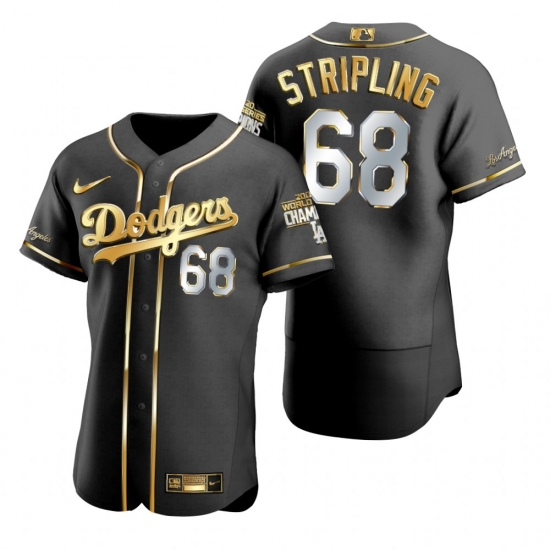 Men Los Angeles Dodgers 68 Ross Stripling Black 2020 World Series Champions Gold Edition Jersey Men Los Angeles Dodgers 68 Ross Stripling Black 2020 World Series Champions Gold Edition Jersey